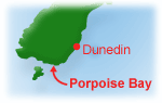 location of Porpoise Bay, New Zealand